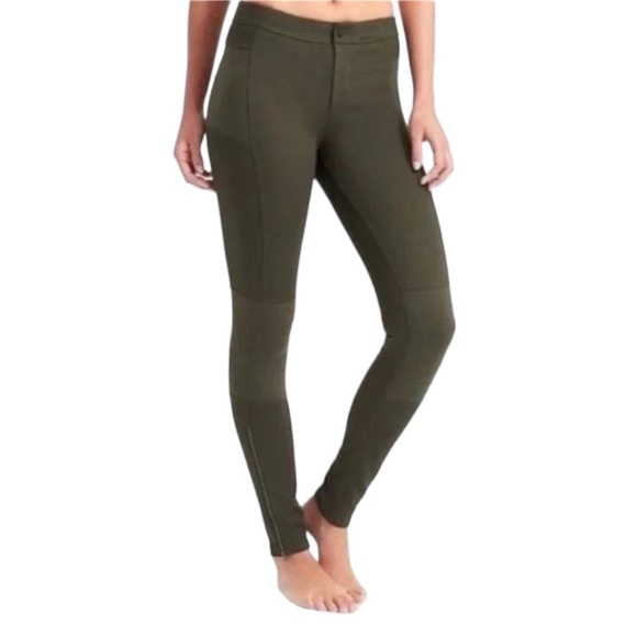 ATHLETA Trailsetter Ponte Motion Moto Pants Leggings in Yosemite Green Size 4T - Picture 2 of 10